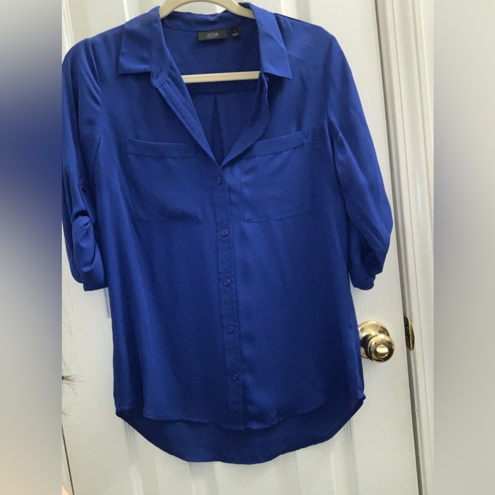 Blue dress blouse.  Gently used, normal wear.